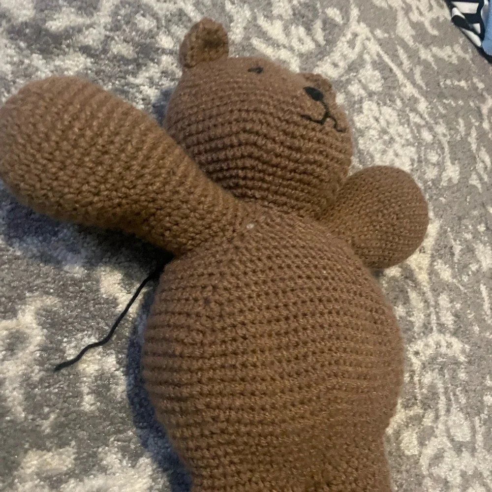 Handmade‎ Brown crochet Knitted Teddy Bear Plush